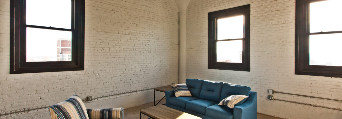 Pershing loft living room apartment