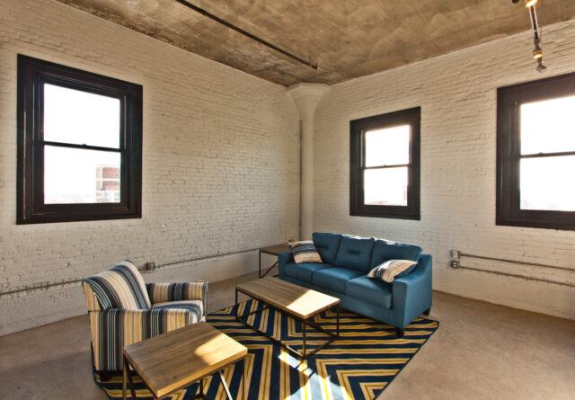 Pershing loft living room apartment