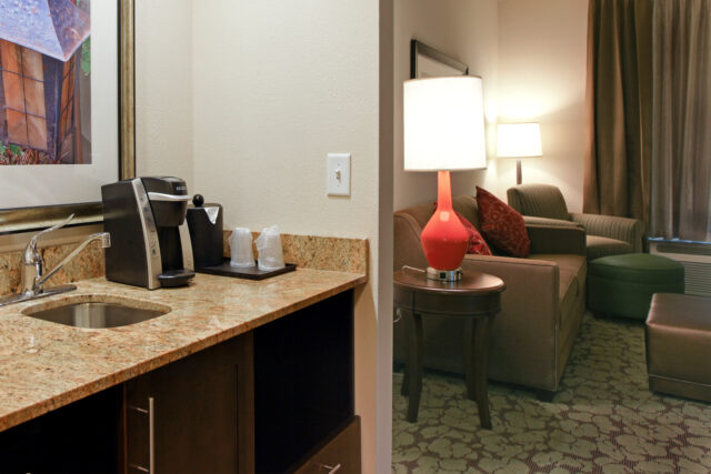 seating area and counter space