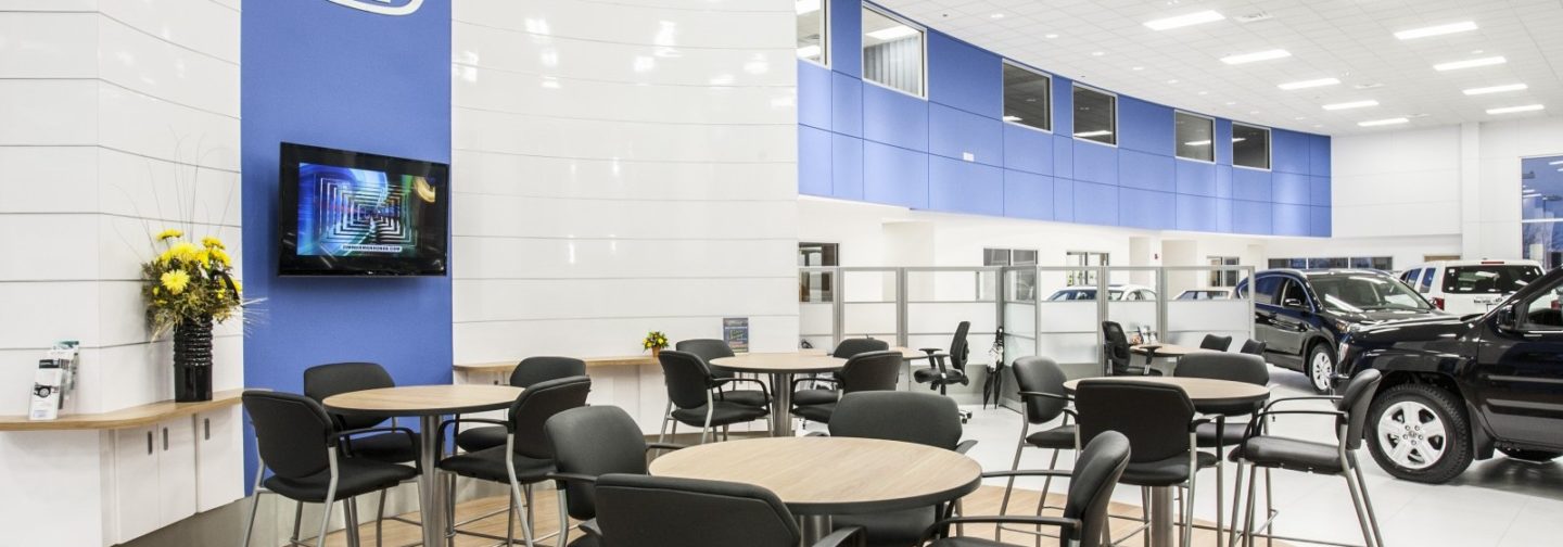 Zimmerman Honda customer waiting area with tables