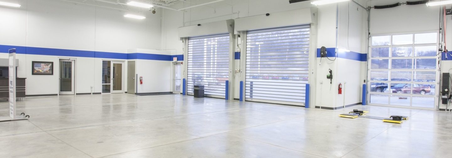 Green Hyundai dealership service center garage interior