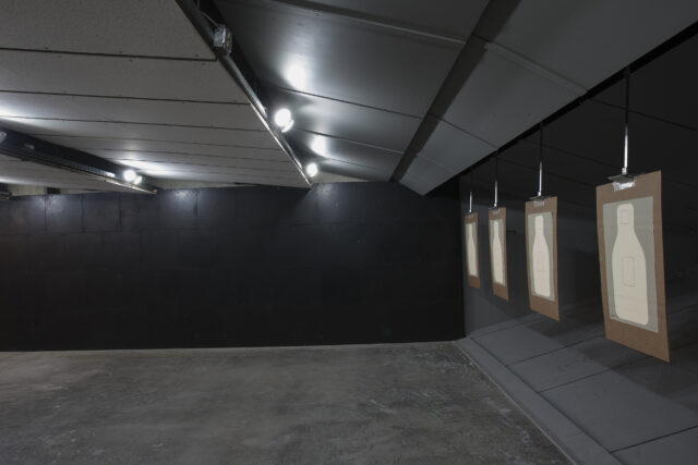 3/4 view of firing range targets