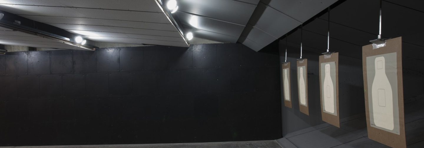 Side view of shooting range