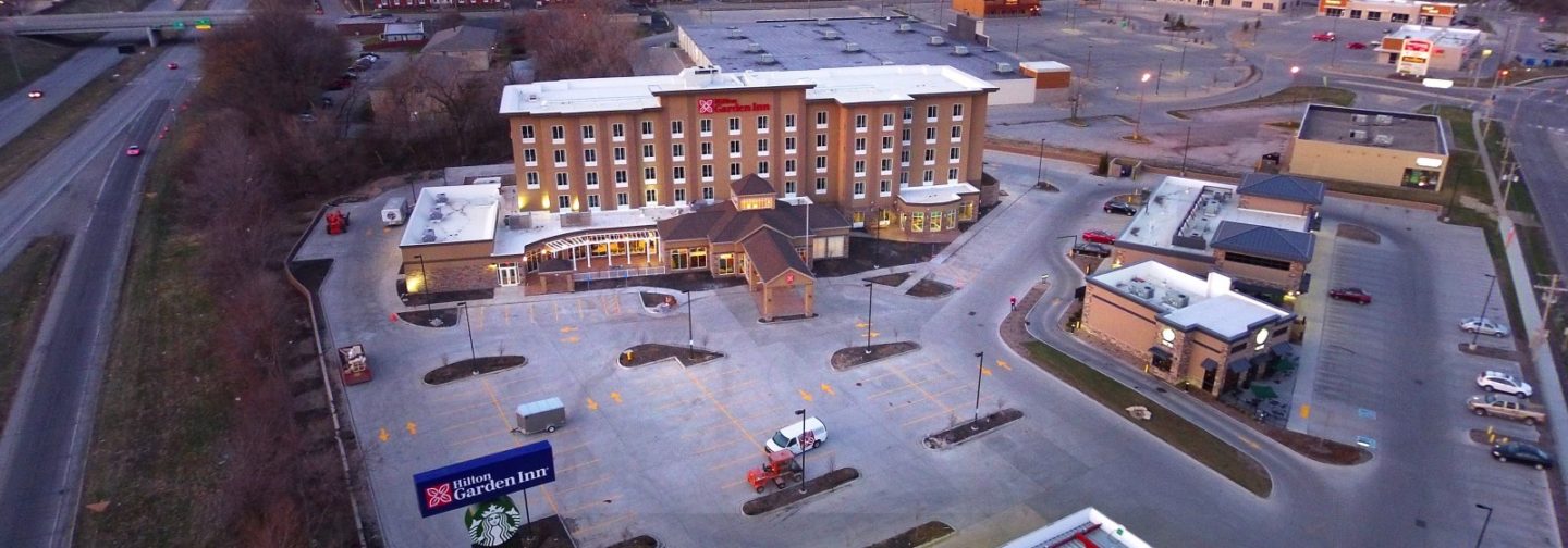 HIlton hotel drone overview
