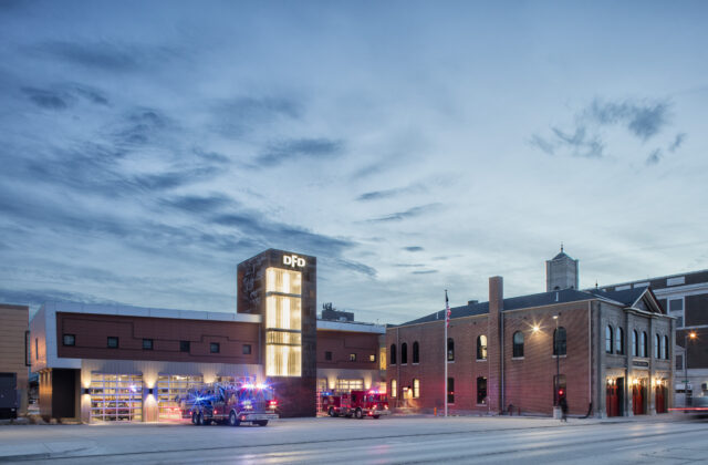 Central Fire Station fire truck lights