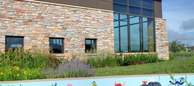 Davenport Public Library Eastern Branch exterior during the day