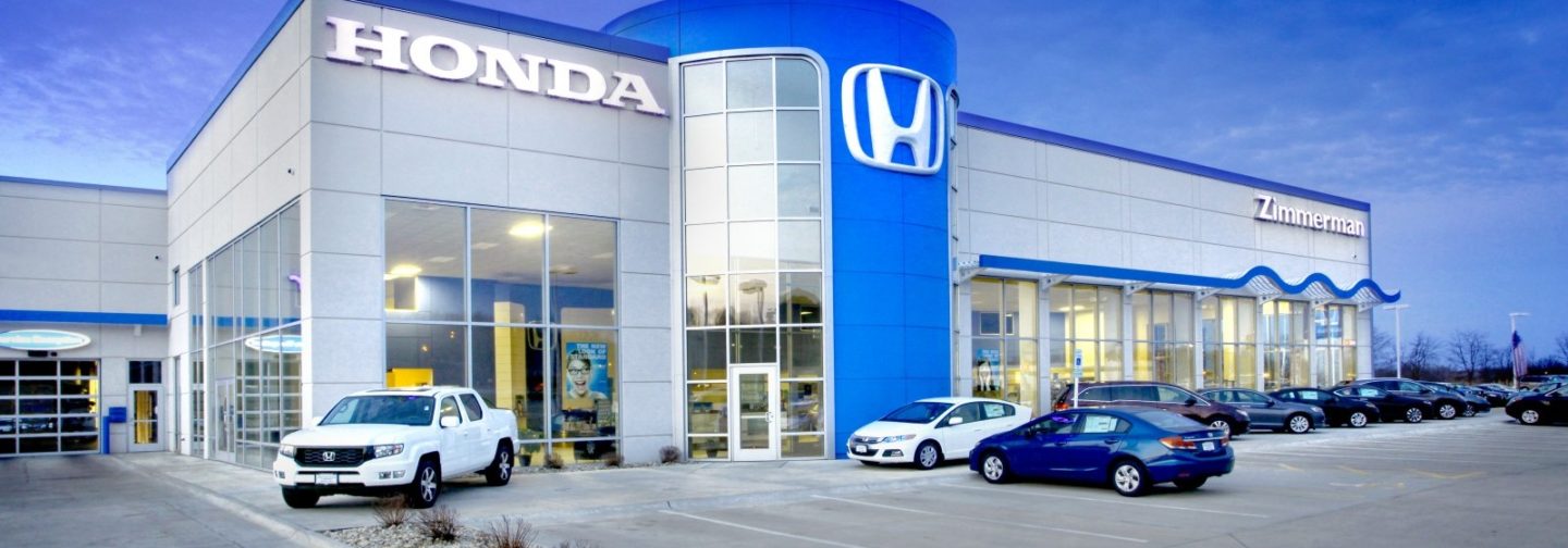 Overview shot of Zimmerman Honda customer building