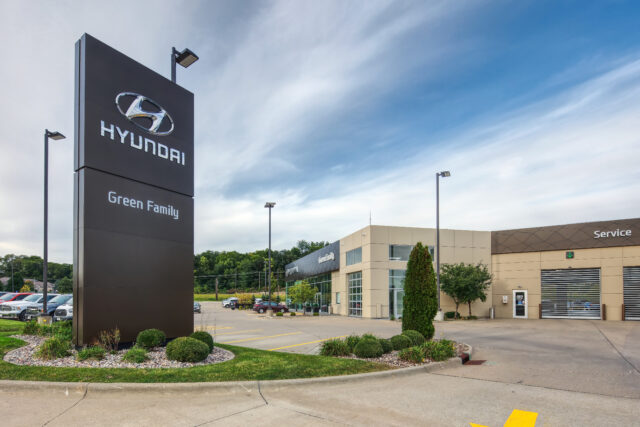Green Family Hyundai signage