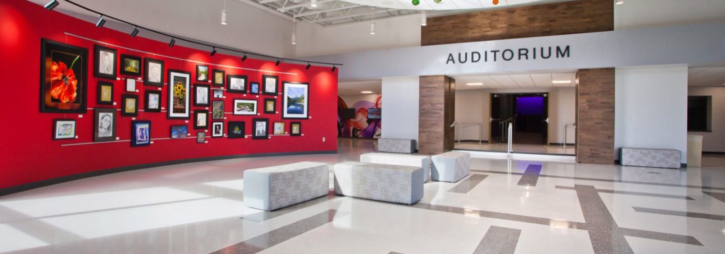 North Scott High School auditorium lobby