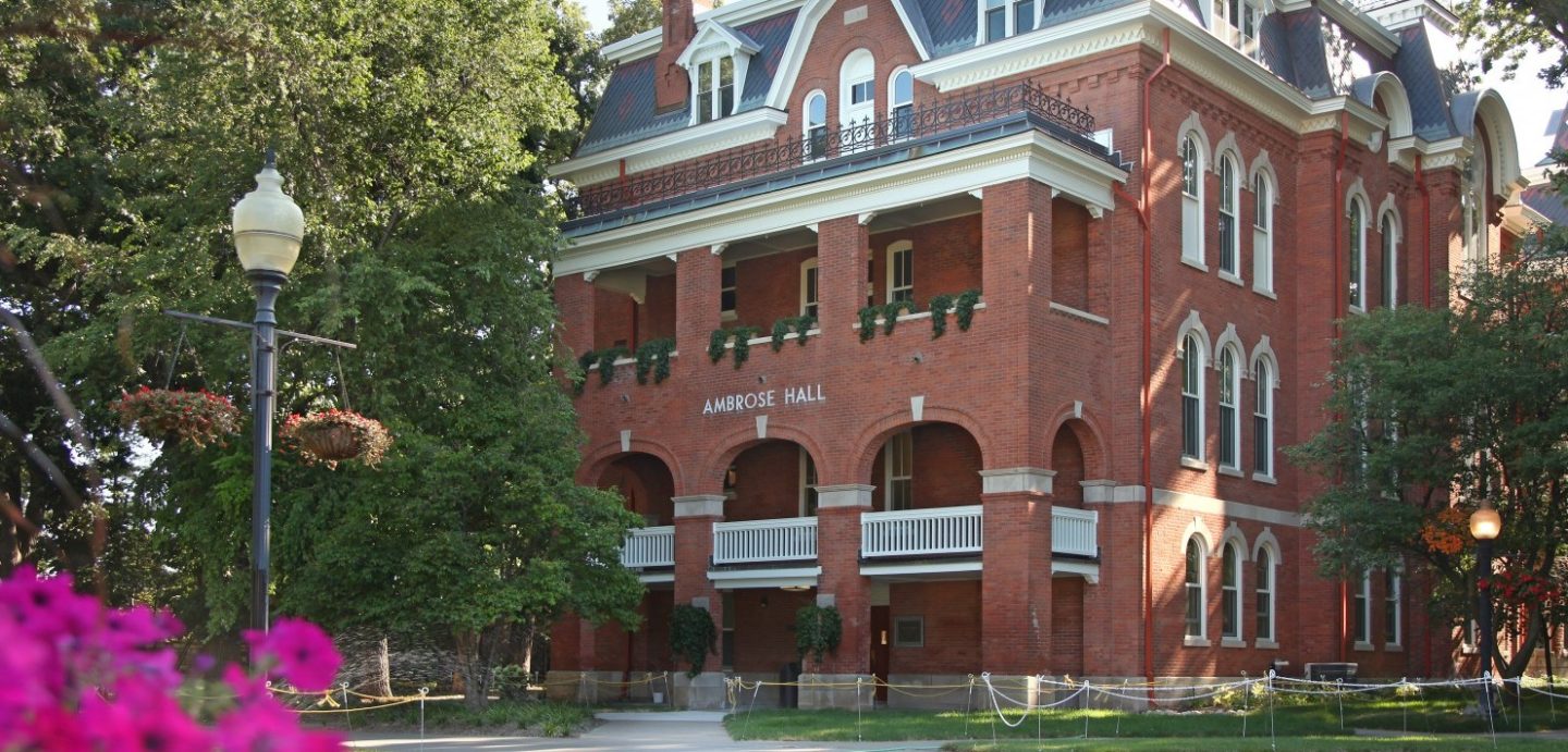 St. Ambrose University Ambrose Hall Exterior Bush Construction