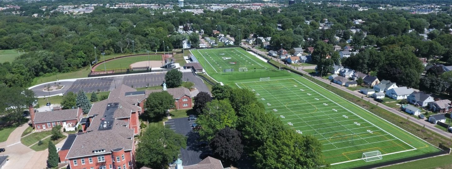 Aerial view of Assumption sports complex