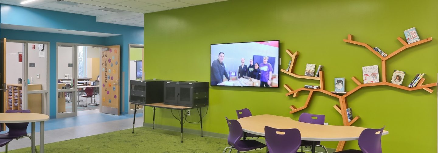 Members of the Bush Construction team fabricated two shelves out of a salvaged beam from the former school