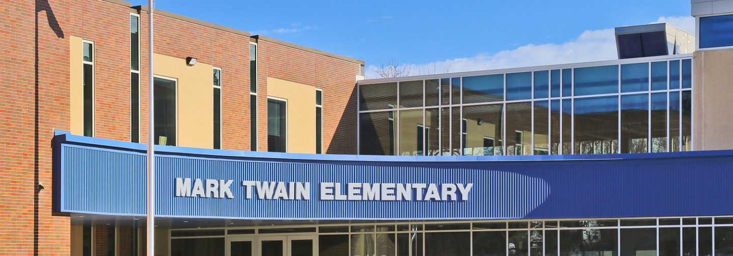 The brand new Mark Twain Elementary School entrance