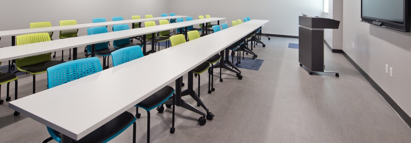 Lecture-style classrooms were a part of the newly renovated McMullen Hall