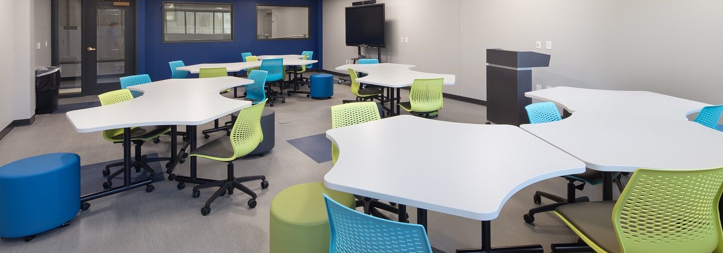 Modular classrooms have been incorporated into SAU's McMullen Hall