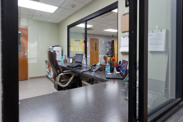 Receptionist's desk Humility of Mary Housing