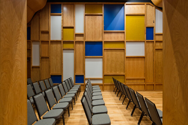 Sneak peak look into a concert room at Augustana Bergendoff Hall